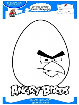 Çocuklar İçin Angry Birds Boyama Sayfaları 